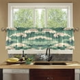thumbnail image 4 of Yayeee Kitchen Curtains Tier Set of 2 Light Filtering 57"x24" Over Sink Window Panels, Green Wave Pattern, 4 of 7