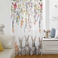 thumbnail image 6 of Easter Bunny Sheer Curtains 45 Inches Long, Spring Flowers Watercolor Botanical Light Filering Curtains, Breathable Simi Curtain Privacy Drapes for Kitchen Bathroom Lightweight Small Window Treatment, 6 of 9