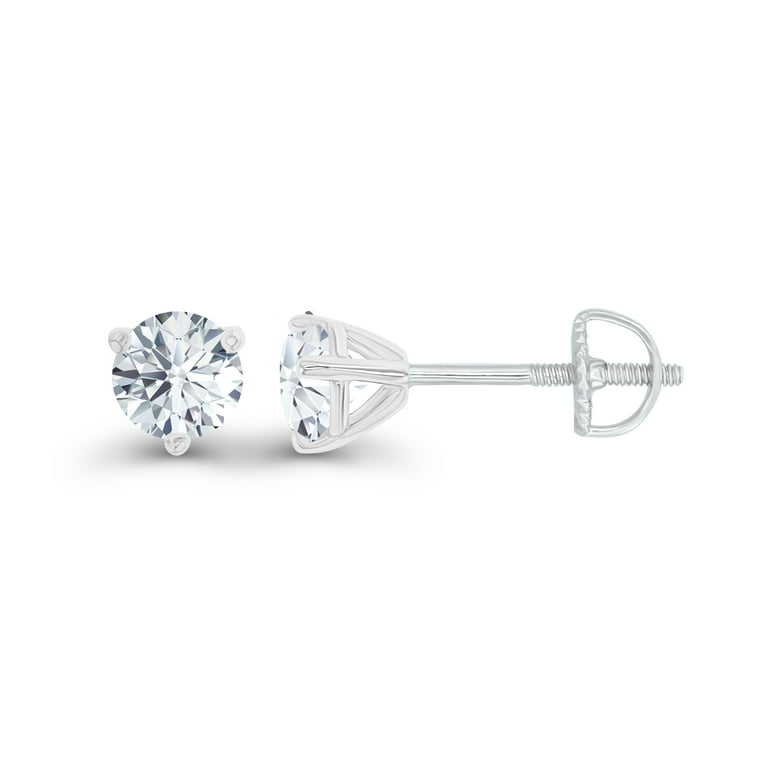Pair of 925 Sterling Silver Martini Stud Prong Stud Earrings Pair of 925 Sterling Silver Martini Stud Prong Stud Earrings