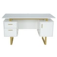thumbnail image 6 of Techni Mobili Modern Adult Office Desk with Drawers and Storage, 51.25”W, White/Gold RTA-7002-GLD, 6 of 13
