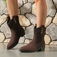 thumbnail image 6 of Mostsola Cowboy Boots for Women Pointy Toe Fashion Cowgirl Boots Heel Suede Western Booties, 6 of 6