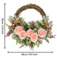 thumbnail image 3 of Eespoir Front Door Spring Wreath, Artificial Green Leaves and Flowers Decor, for Indoor Outdoor Party, Home Garden Wall, Porch, Seasonal Welcome, 3 of 8
