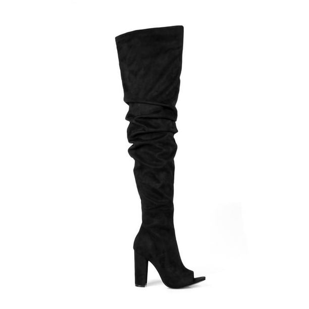 over the knee peep toe boots size 11
