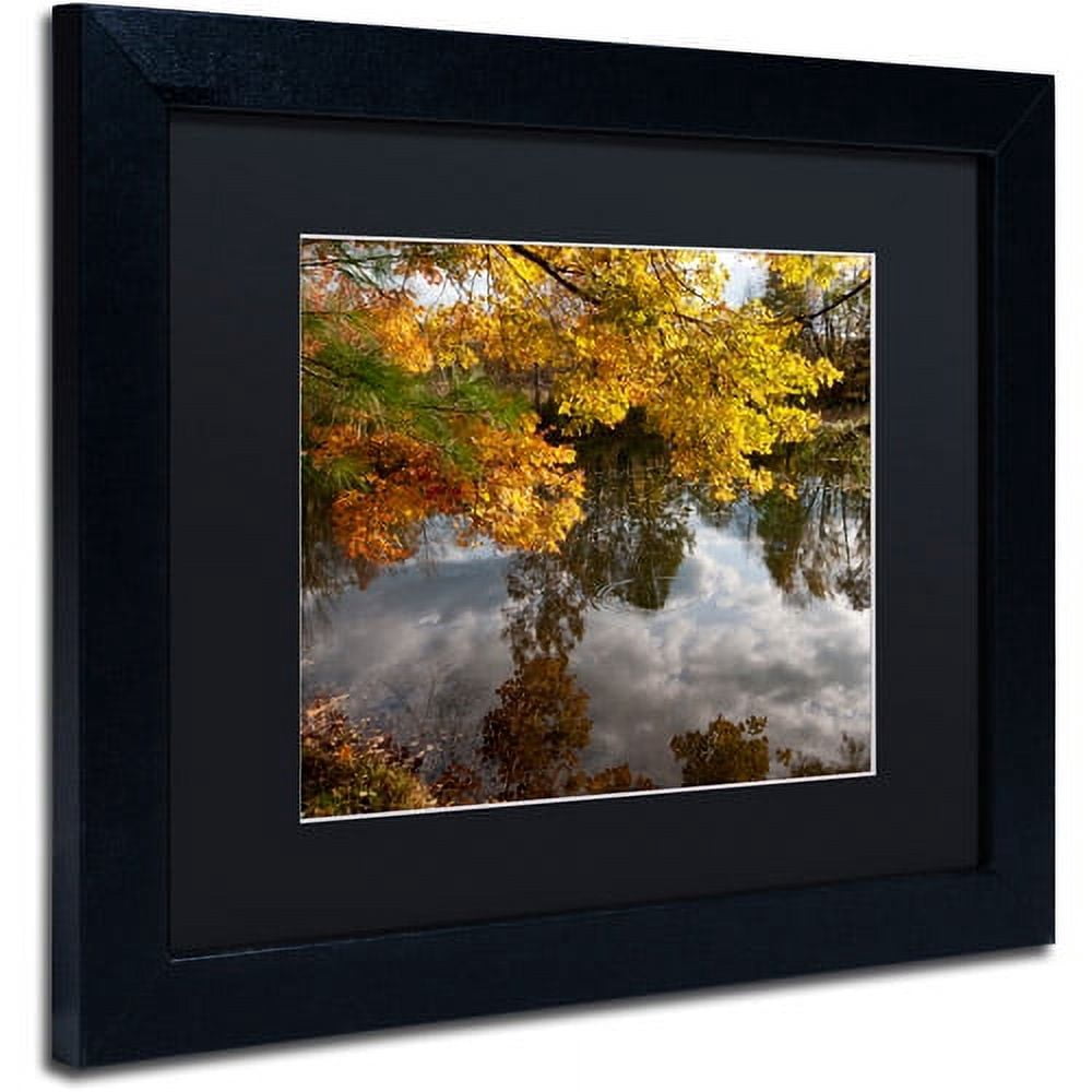 Trademark Fine Art "Kendal Lake Autumn" Canvas Art by Kurt Shaffer Black Matte, Black Frame