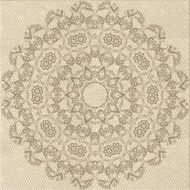 Ahgly Company Tapis d'Intérieur Lavable en Machine Carré Transitionnel Pérun Brun, 6 Pieds Carré