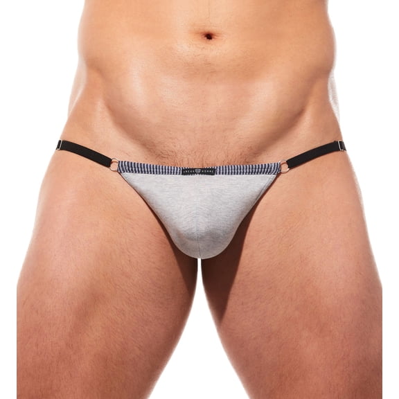 Men's Gregg Homme 190614 BREEZ-Y Micro-Modal Adjustable G-String (Grey O/S)