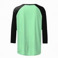thumbnail image 4 of Towmus Womens Plus Size Tops 3/4 Sleeve Crew Neck Casual Tunic Tops Patch Color Dressy Blouses Summer Shirts, 4 of 6