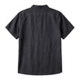 thumbnail image 5 of Kalauyu Men's Mandarin Collar Shirts Short Sleeve Button Down Shirt Summer Casual Loose Breathable Lightweight Solid Color Shirts, 5 of 5