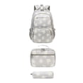 thumbnail image 4 of Mochila ligera con estampado de margaritas para escuela primaria, ideal para adolescentes. Gris, 4 of 9
