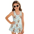 thumbnail image 4 of Xoenoiee Highland Cattle Daisy Flower Pattern Sleeveless Swimsuit for Girls One Piece Swimwear with Skirt Lightweight Bathing Suit Soft Swim Dress for Beach Swimming, 8-9 Years, 4 of 7