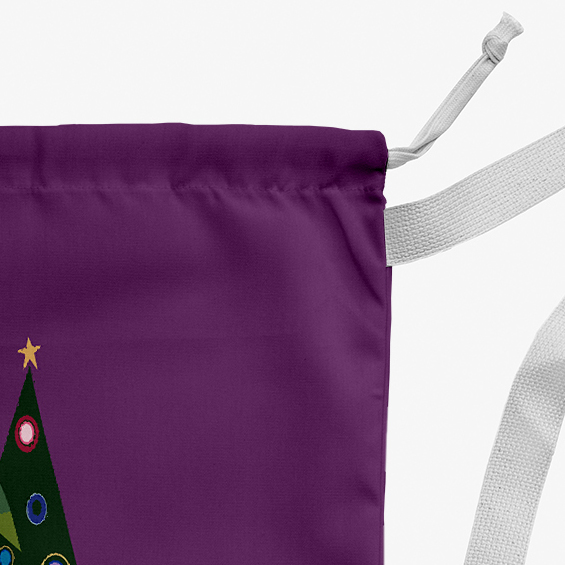 Simply Daisy Crazy Christmas 18 x 29 in Purple Laundry Bag