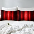 thumbnail image 3 of Erosebridal Housse de Couette à Lignes Dégradées Grand Lit, Ensembles de Literie Noir Rouge Format Grand Lit, Housse de Couette à Rayures Géométriques Grand Lit, Décor de Chambre Ombré Léger, Réversible, 3 Pcs (Sans Couette), 3 of 7