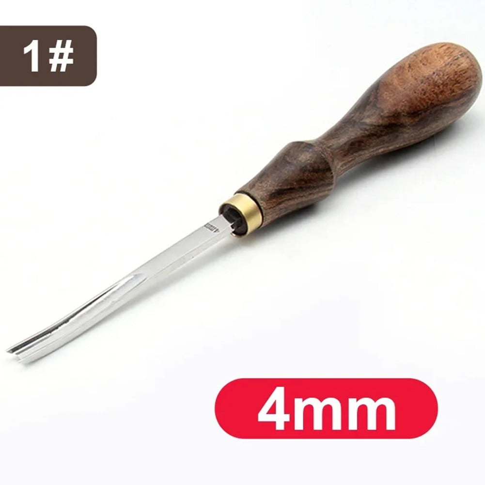 1pcs 4-16mm Diy Leather Edge Bevelers Wide Mouth Skiving Tool With Wooden Handle For DIY Leather Craft Professional