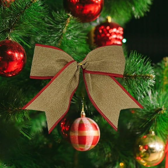 2 Packs Of Christmas Bows Red Christmas Bows Outdoor for Christmas Tree 5.9in Glitter Red and Green Polka Dots Wreath Bow Composite Non Woven Brushed Bows for Christmas Decor Winter Bow