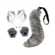 thumbnail image 5 of Orejas y cola de zorro para cosplay para mujeres y niñas, accesorios de cosplay, disfraz de Halloween de peluche gris blanco, 5 of 9