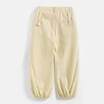 thumbnail image 4 of ZHOGXU Lightweight Solid Color Elastic Waist Drawstring Wide Leg Kids Capri Girls Pants With Pocket Comfortable Everyday Wear, 4 of 5