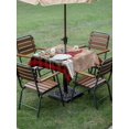 thumbnail image 3 of Outdoor Tablecloth with Umbrella Hole and Zipper, Red Plaid Christmas Square Table Cloth 60x60 Inch Waterproof Tablecloth, Gnomes Snowflake Xmas Tree Gifts Picnic Table Cover for Patio Camping, 3 of 7