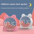 thumbnail image 3 of Bonito reloj despertador con altavoz Bluetooth para niños, reloj despertador para dormir junto a la cama, reloj electrónico para dormitorio de niños, reloj despertador con repetición, 3 of 5