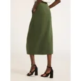 thumbnail image 3 of Scoop Women’s Ultimate Crepe Front Slit Midi Skirt, Sizes 0-20, 3 of 6
