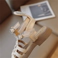 thumbnail image 4 of Herrnalise Toddler Girls' Sandals - Leatherette Strapped Gladiator Sandals with Heel Zipper, 4 of 9