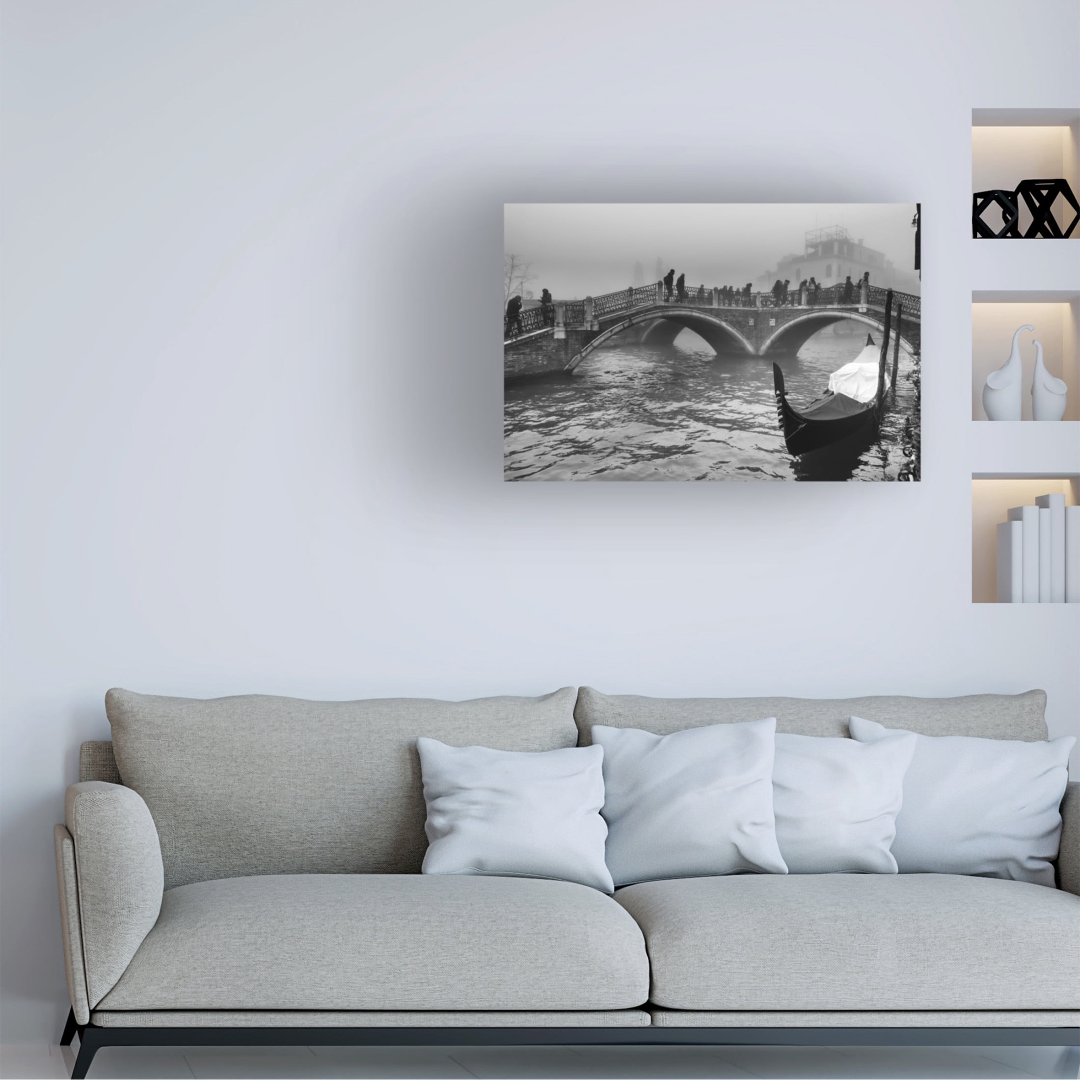 Canvas Wall Art - Stefano Avolio ' Tre Ponti - Three Bridges' Wall Art for Living Room, Bedroom, or Office Décor by Trademark Fine Art - 24 x 16 Inches