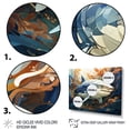 thumbnail image 3 of Designart "Grey Orange Shark euphony" Marine Animals Wall Art Living Room, 3 of 5