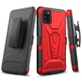 thumbnail image 2 of Compatible for Alcatel TCL A3X A600DL Case with Holster Belt Clip Hybrid Shockproof Protective Phone Cover with Kickstand - Red, 2 of 7