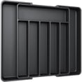 thumbnail image 1 of Organizador de cubiertos AUJEN, cajón de cocina ampliable, negro, 1 of 7