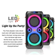 Dual 6.5-inch 160W Bluetooth Speaker, Large Party Speakers with Rich Bass, TWS Mode, Microphone Jack, Support Usb Aux TF for DJ Karaoke Games