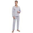 thumbnail image 3 of MintLimit Women's Solid Long Sleeve Button Up Shirt and Pants with Pockets Lounge Sleepwear Pajamas Set Pyjamas, 3 of 5