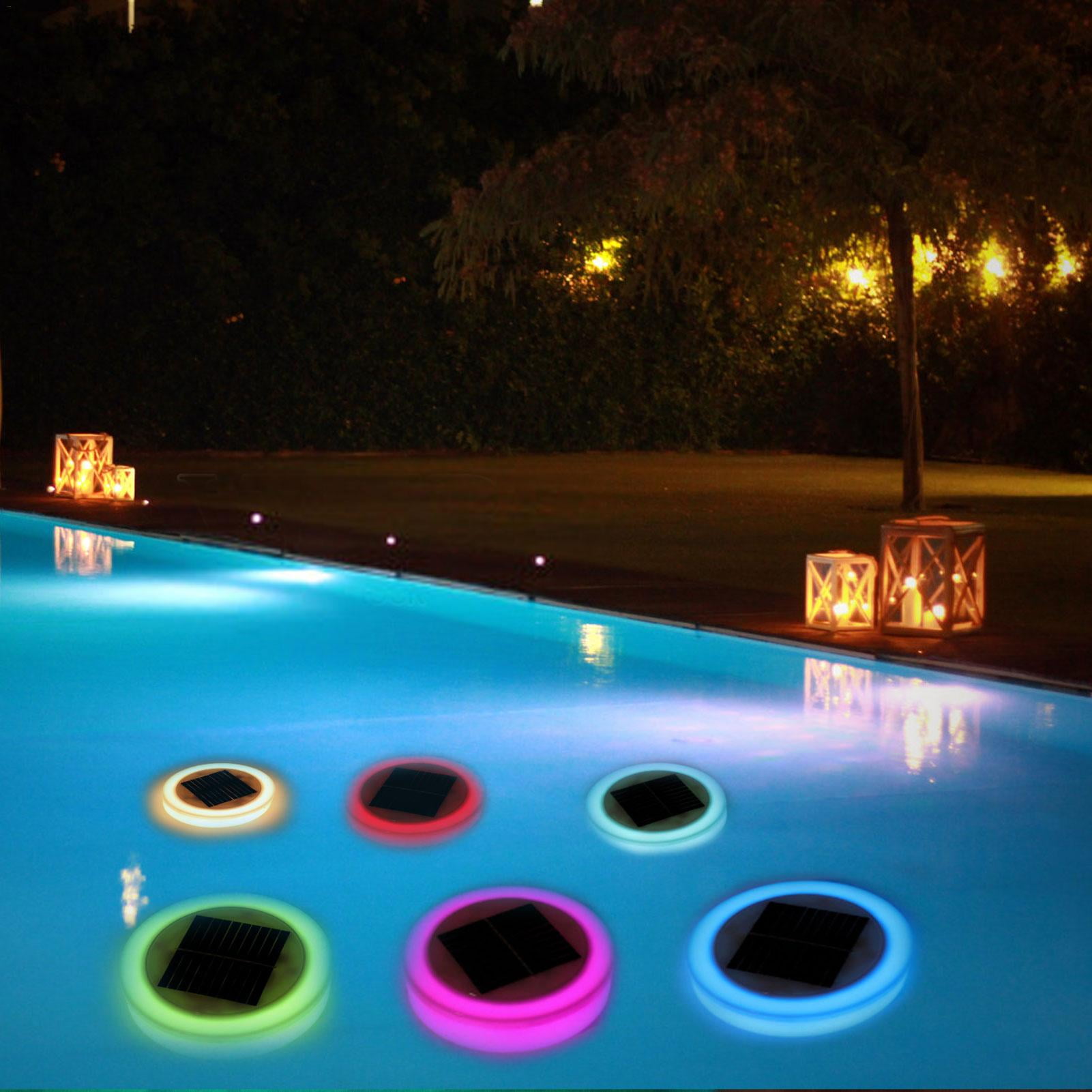 2PACK Solar RGB Underwater Lamp LED Garden Pond Swimming Pool Floating Light US 