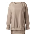 thumbnail image 2 of Gerichy Womens Oversized Crewneck Solid Color Sweatshirt Side Slit Long Sleeve Pullover Slouchy Fit Tops Hoodies for Women Long Sleeve Shirts for Women, 2 of 4