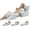 Blue White, variant on 4PCS Orthopedic Bed Wedge Pillow Set for Sleeping, Post Surgery Foam Support Pillows for Back, Neck and Leg Pain Relief, Adjustable Triangle Pillow – Acid Reflux, GERD & Snoring Recovery, White Grey