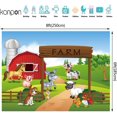 thumbnail image 2 of HAHDAXIA Farm Barnyard Animal Theme Backdrop Red Barn Birthday Party Banner Decorations Baby Shower Photography Background Photo Booth Studio Props 8x6ft XT-6525, 2 of 6