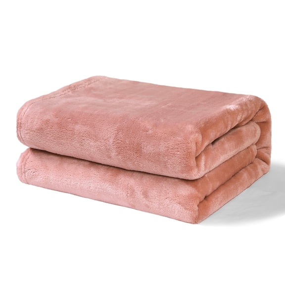 Exclusivo Mezcla Fleece Throw Blanket for Couch, Sofa, 300GSM Super Soft and Warm Blankets, Pink Throw All Season Use, Cozy, Plush, Lightweight, 50x60 Inches