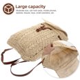 thumbnail image 4 of MasteelfCA 1Pc Practical Storage Bag Fashion Lady Shoulder Bag Beach Weave Backpack, 4 of 8