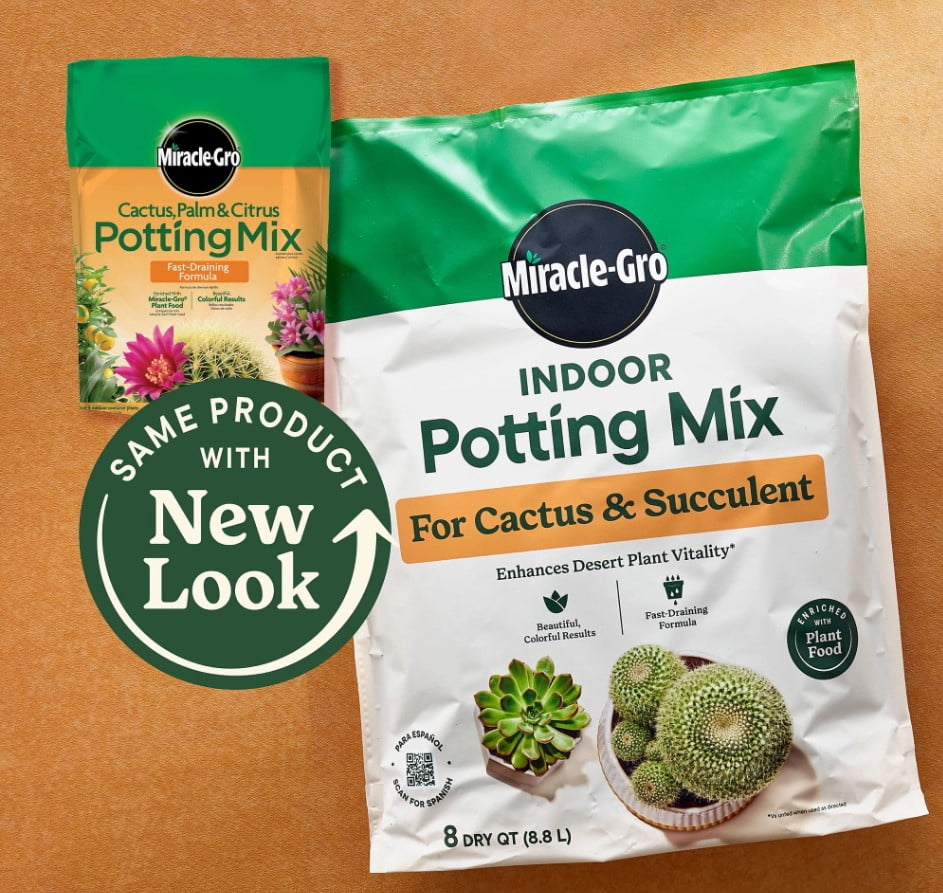 Miracle-Gro Cactus, Palm & Citrus Soil - For Containers , Added Fertilizer Feeds for 6 Months, 8 QT. 1-Pack