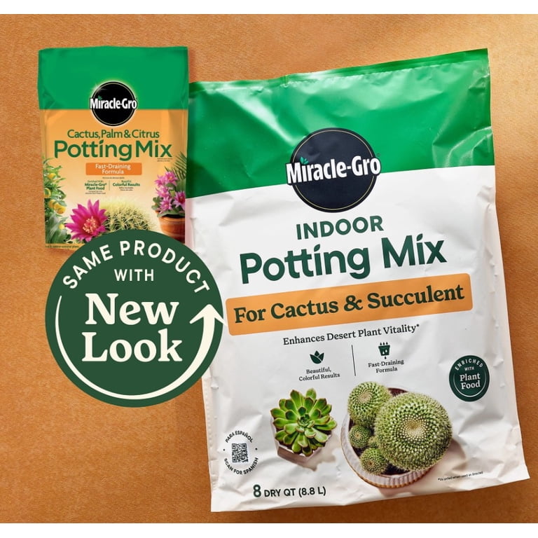Miracle-Gro Cactus, Palm & Citrus Soil, 8 QT, Container & In-Ground -  Walmart.com
