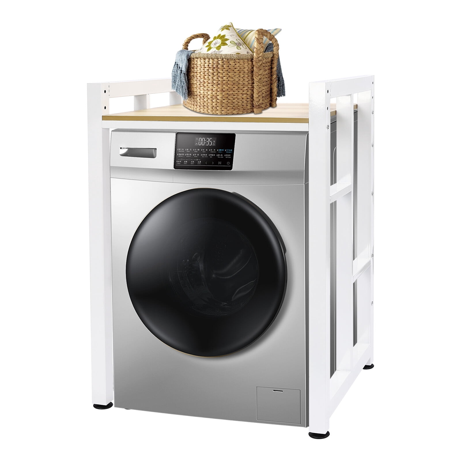 TFCFL White Washer And Dryer Storage Shelf Bathroom Adjustable Organizer Rack Space-saving