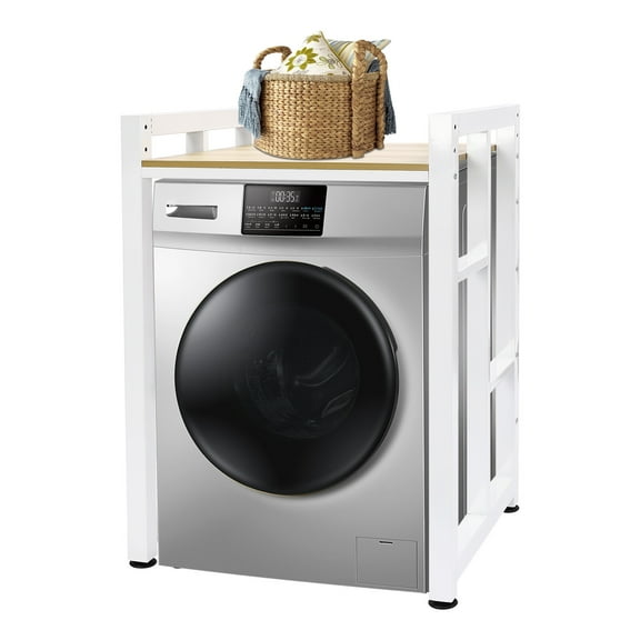 Miumaeov Adjustable Washer and Dryer Storage Shelf Floor Mount Bathroom Organizer Rack