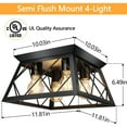 thumbnail image 2 of 4 Light Industrial Semi Flush Mount Ceiling Light Rustic Farmhouse Ceiling Light Fixture for Entryway Kitchen by PYNSSEU, NO BULBS, 2 of 8