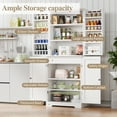 thumbnail image 4 of Walsunny Pantry Cabinets with Drawer Doors Shelves 67 Inches Tall Wooden Food Storage Cabinet Freestanding for Microwave Kitchen Storage Dining Room White, 4 of 8