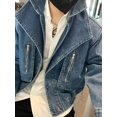 thumbnail image 4 of Chaqueta vaquera corta de diseñador para hombre, abrigo informal de 2 piezas de estilo Hip Hop, ropa de calle a la moda para primavera y otoño, 4 of 5