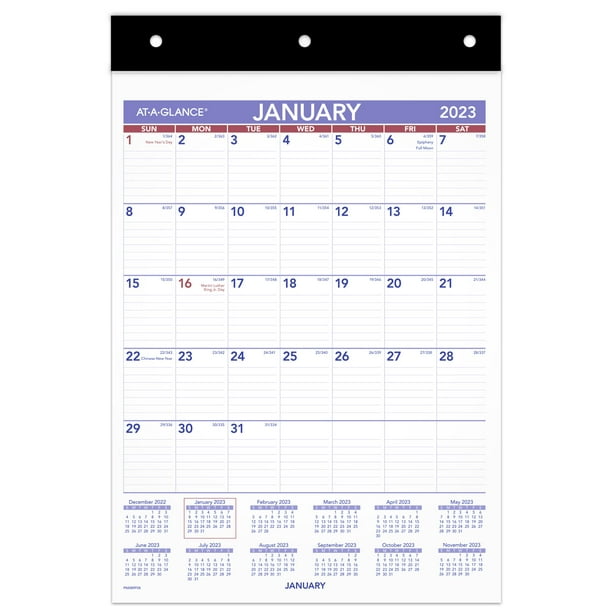 AT-A-GLANCE 2023 Repositionable Wall Calendar with Adhesive Backing