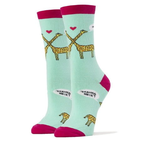 

OoohYeah Womens Colorful Funny Crew Socks Wanna Neck Cotton Crazy Socks