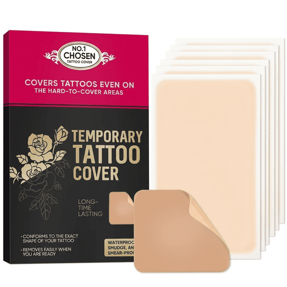 Tattoo Cover Up Patch- Waterproof Skin Concealing Tape for Swimming and Gym, Breathable Flesh Patches to Hide Scars & Birthmarks , 6 Pcs