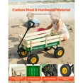thumbnail image 3 of KFFKFF Pull-Along Wagon for Kids, 39 in Toddler Wagons with Foldable Wooden Panel & Handle, Supports up to 551 lbs, 10" All-Terrain Tires, 3 of 9