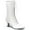 White, variant on Funtasma VICTORIAN-120 - 2 3/4" Heel Front Lace Up Mid Calf Boot with Inner Side Zip-Blk Pu-8