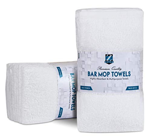 Absorbent Bar Towels Kitchen Linen Set. 12 Pack, 28 x 28 Kitchen Towels Multi Purpose Tea Towels - 100% Cotton Dish Towels Zoyer Flour Sack Towels