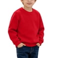 thumbnail image 2 of Bixock Toddler Boys Sweatshirts Long Sleeve Tops Fleece Crew Neck Pullover Top Solid Color Casual Tops Soft Warm Breathable Daily Wear Boys Clothings, 2 of 7
